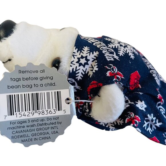 Collectible Coca-Cola Polar Bear Plush With Santa Hat & Bottle 6 1/2" x 5" Bean - Picture 3 of 6